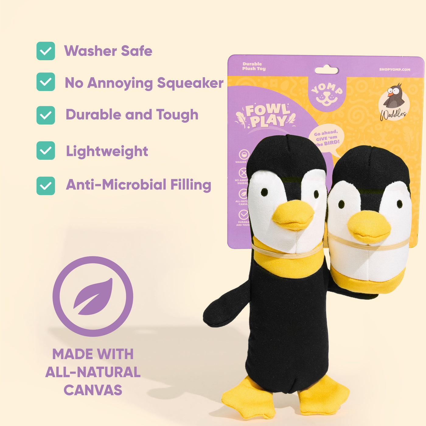 Waddles Plush Set dog toy penguin 